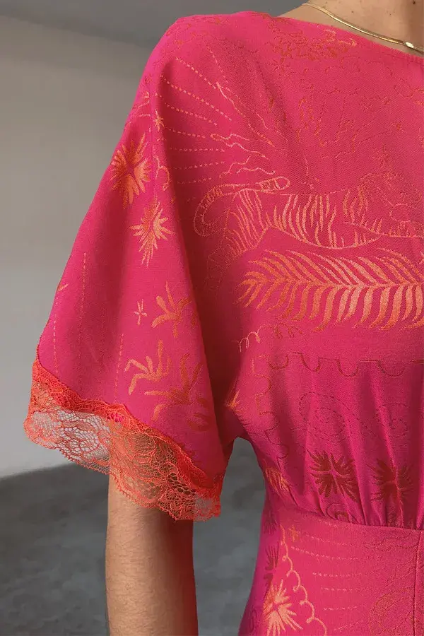 Never Fully Dressed Pink Safari Thea Maxi Dress