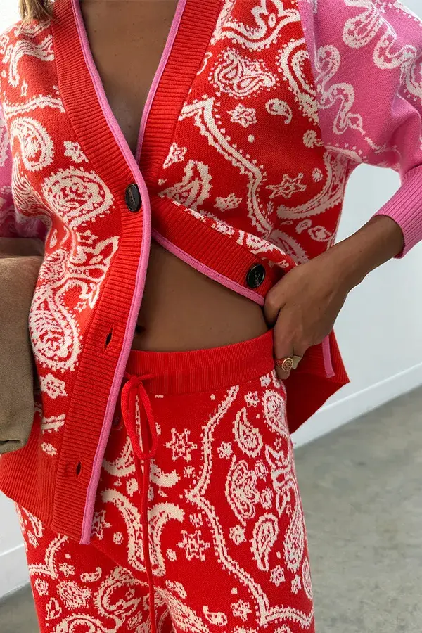 Never Fully Dressed Red Bandana Martha Cardigan