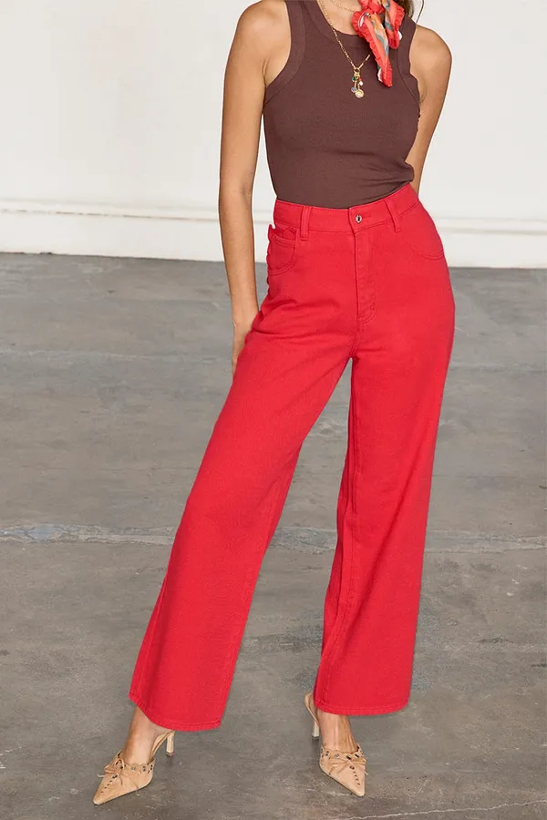 never fully dressed Red Denim Scallop Jeans