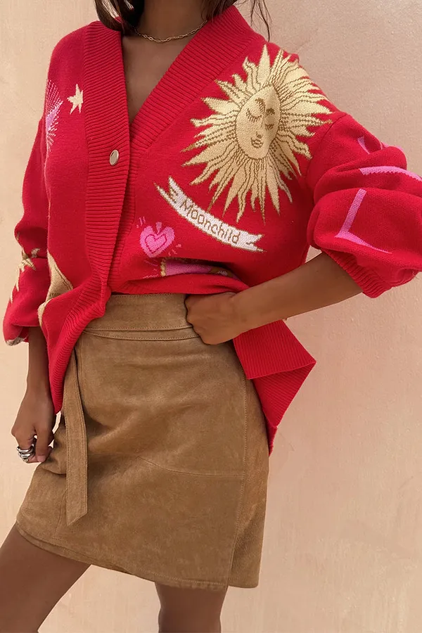 Never Fully Dressed Red Mystical Cardigan