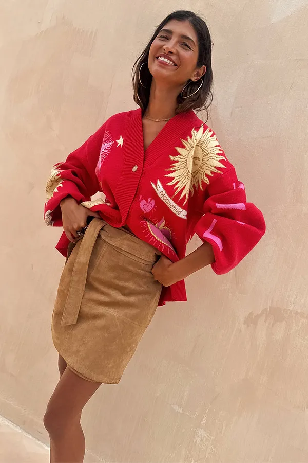 never fully dressed Red Mystical Cardigan