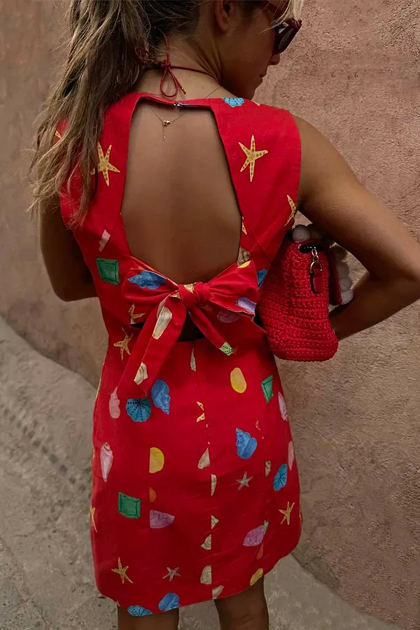 Never Fully Dressed Red Shell Ioana Mini Dress