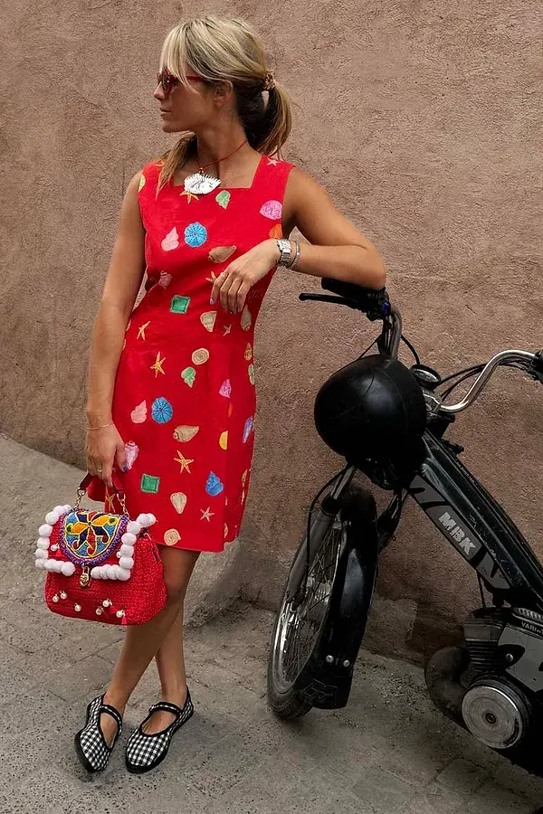 Never Fully Dressed Red Shell Ioana Mini Dress