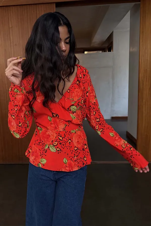 never fully dressed Rosie Long Sleeve Wrap Top