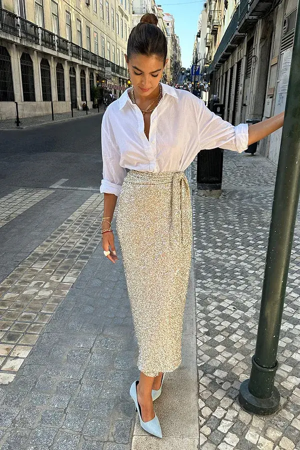 never fully dressed Sequin Maxi Wrap Jaspre Skirt