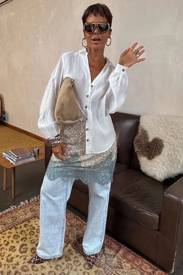 Never Fully Dressed Silver Sequin Mini Maeva Skirt