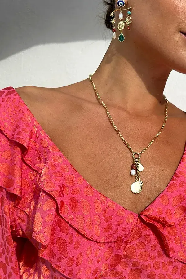 Never Fully Dressed Pink Animal Jacquard Tilda Dress