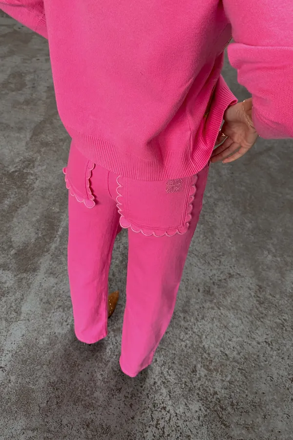 Never Fully Dressed Pink Denim Scallop Detail Jeans