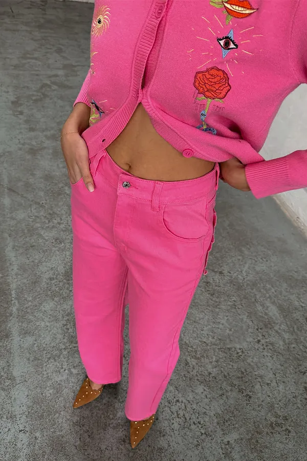 never fully dressed Pink Denim Scallop Detail Jeans