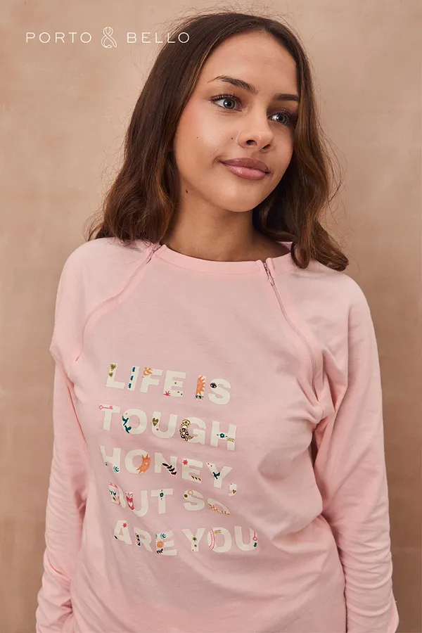 never fully dressed Pink Life is Tough Long Sleeve Accessible T-Shirt