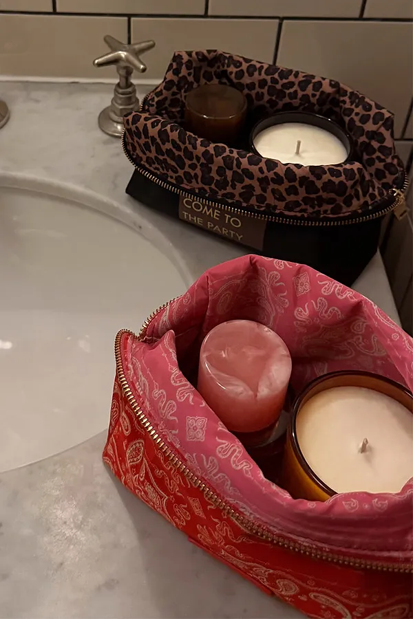 Never Fully Dressed Red Bandana Reversible Make Up Bag