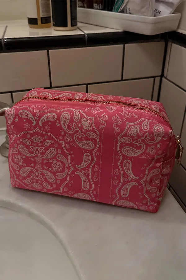 Never Fully Dressed Red Bandana Reversible Make Up Bag