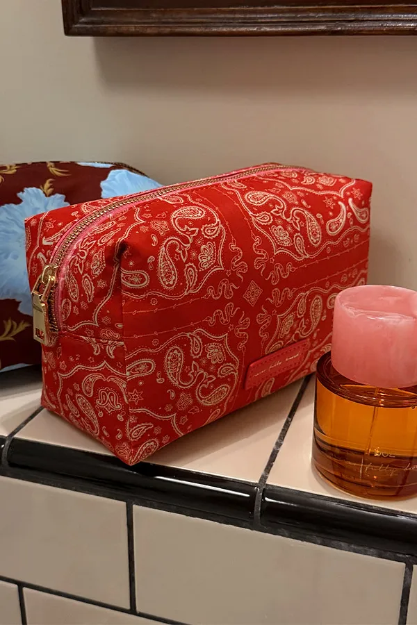 never fully dressed Red Bandana Reversible Make Up Bag