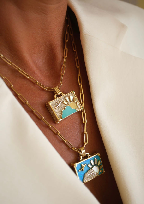 Nevernot 'City Of Lights - Yellow Gold' Suitcase