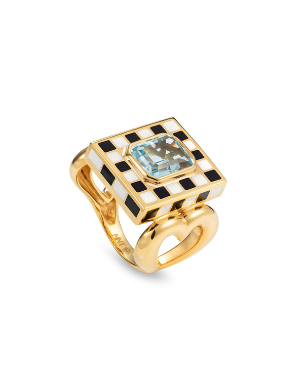 nevernot Let’s play Chess Ring With Blue Topaz