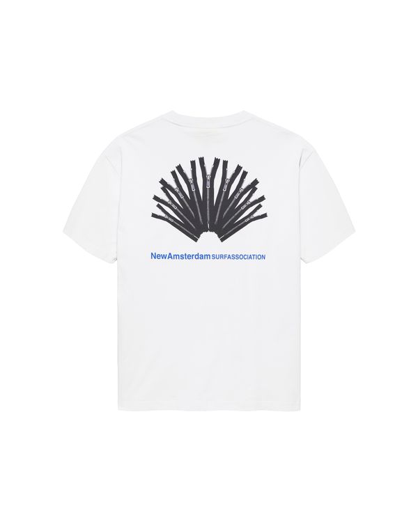 new Amsterdam Surf Association BACK ZIP TEE WHITE WHITE