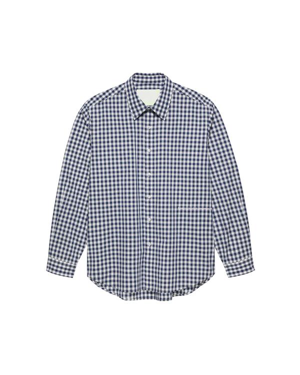 new amsterdam surf association BEACH SHIRT POPLIN NAVY CHECK NAVY CHECK