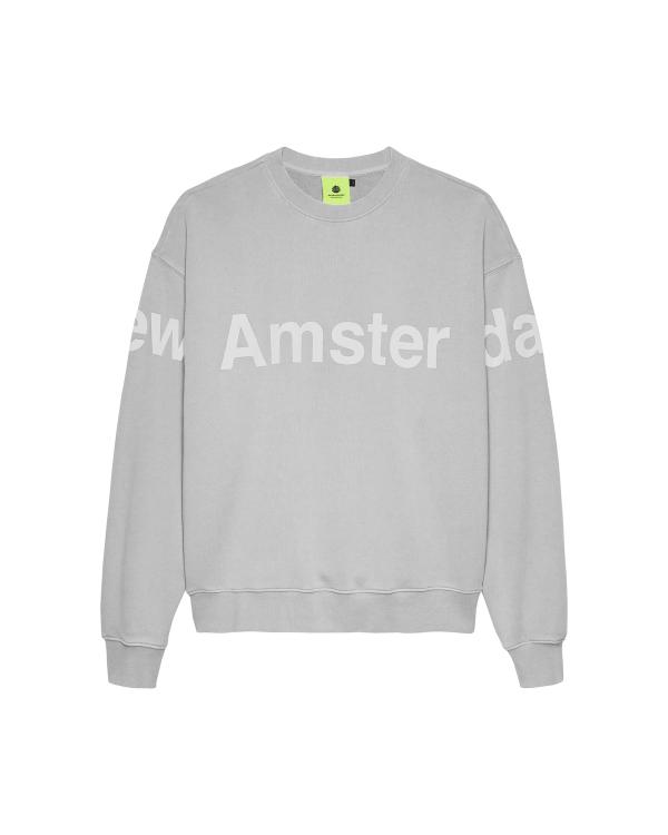 new amsterdam surf association LINE CREWNECK SWEATER ASH ASH
