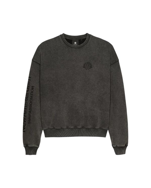 new amsterdam surf association LOGO CREWNECK WASHED BLACK WASHED BLACK