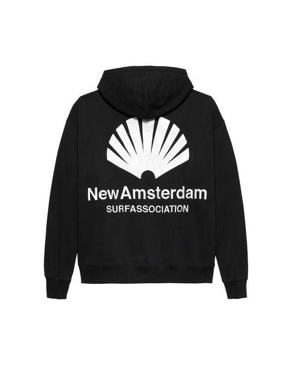 New Amsterdam Surf Association Logo Hoodie BLACK/WHITE
