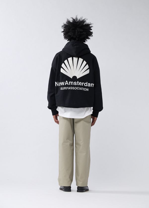 New Amsterdam Surf Association Logo Hoodie BLACK/WHITE