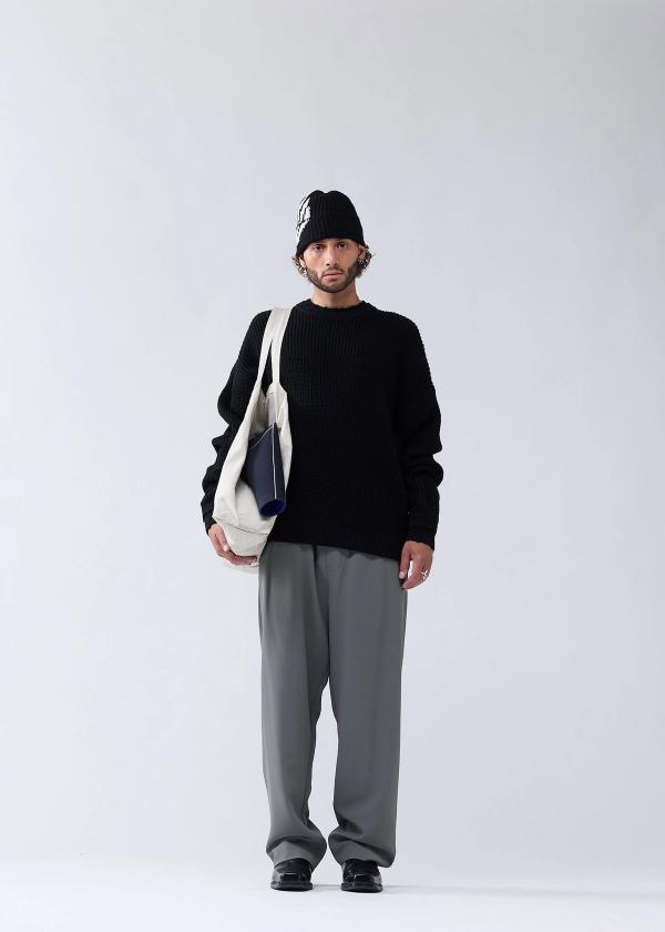 New Amsterdam Surf Association LOGO KNIT RAW EDGE BLACK/WHITE BLACK/WHITE