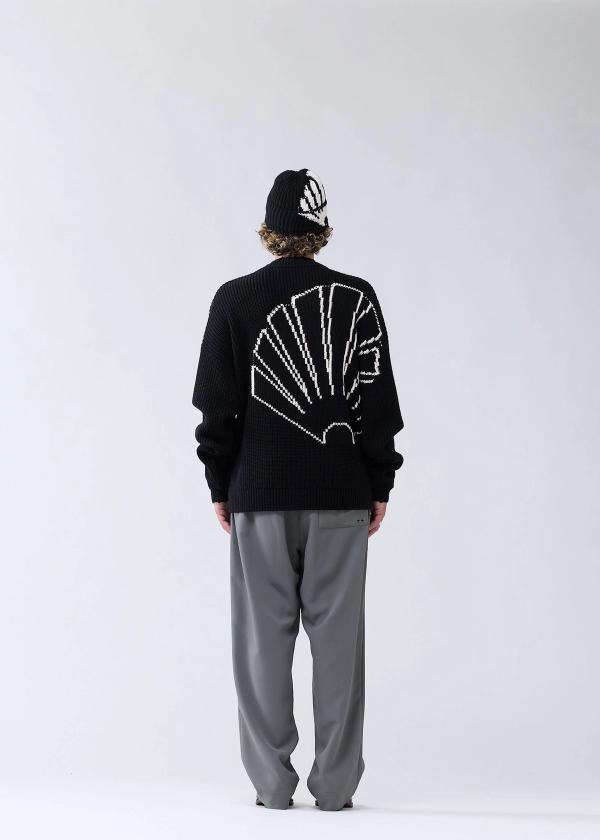New Amsterdam Surf Association LOGO KNIT RAW EDGE BLACK/WHITE BLACK/WHITE