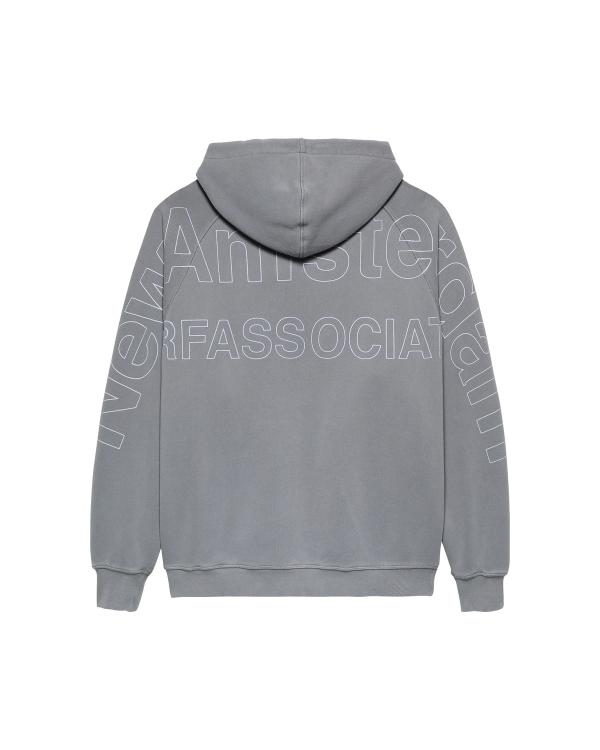 New Amsterdam Surf Association LOGO LINE HOODIE SNOW GREY/WHITE SNOW GREY/WHITE