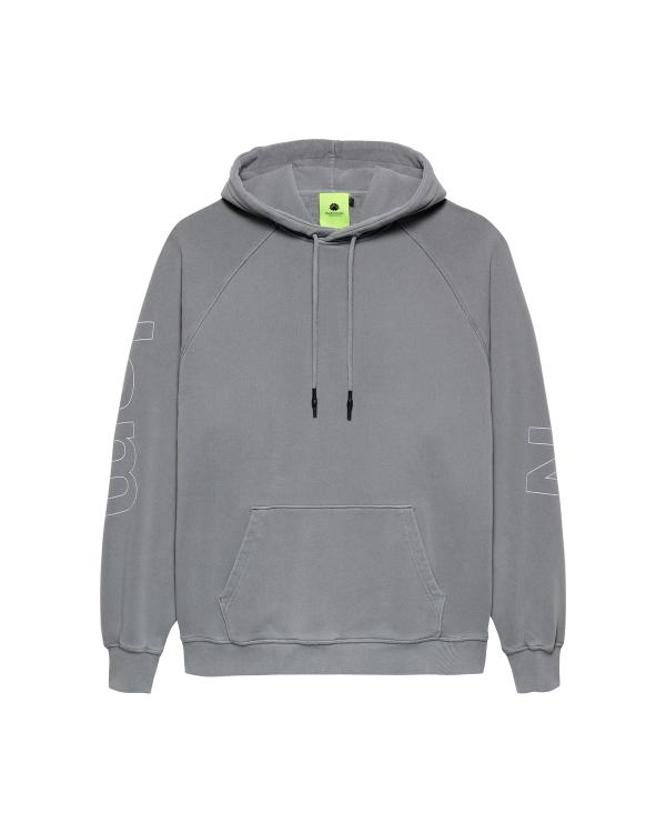 new amsterdam surf association LOGO LINE HOODIE SNOW GREY/WHITE SNOW GREY/WHITE