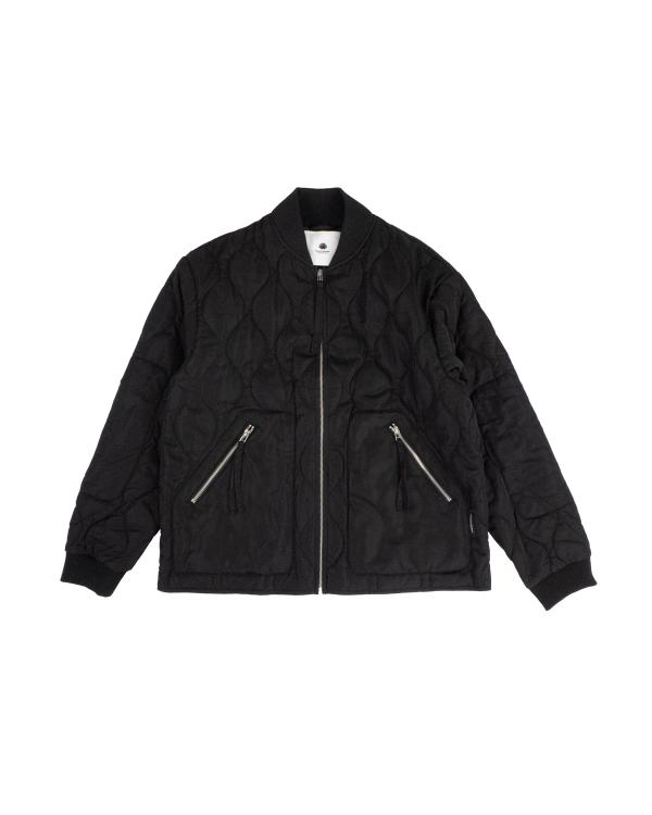 new amsterdam surf association QUILTED JACKET BLACK