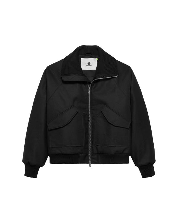 new amsterdam surf association WOOL BOMBER JACKET BLACK BLACK