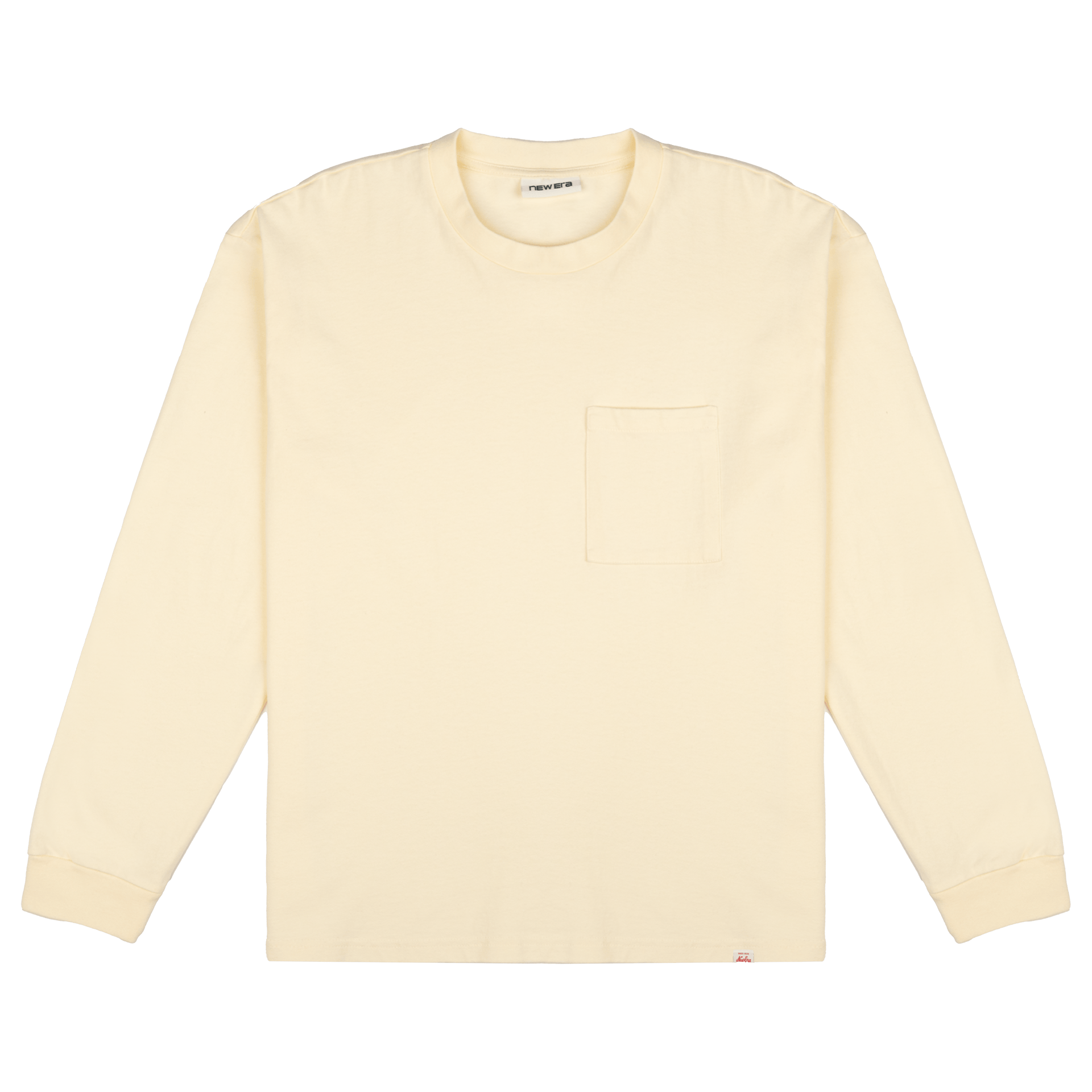 new era Alden Heavyweight Chrome White Long Sleeve Pocket T-Shirt