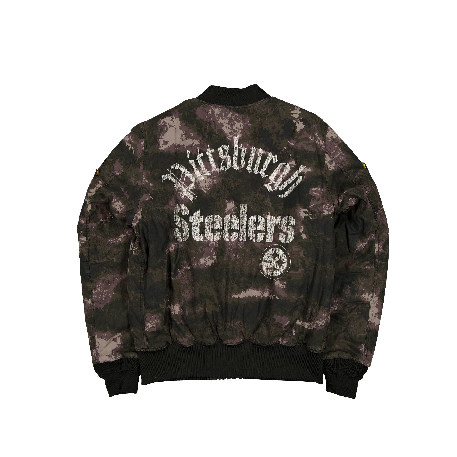 New Era Alpha Industries Black Camo MA-1 Bomber Jacket