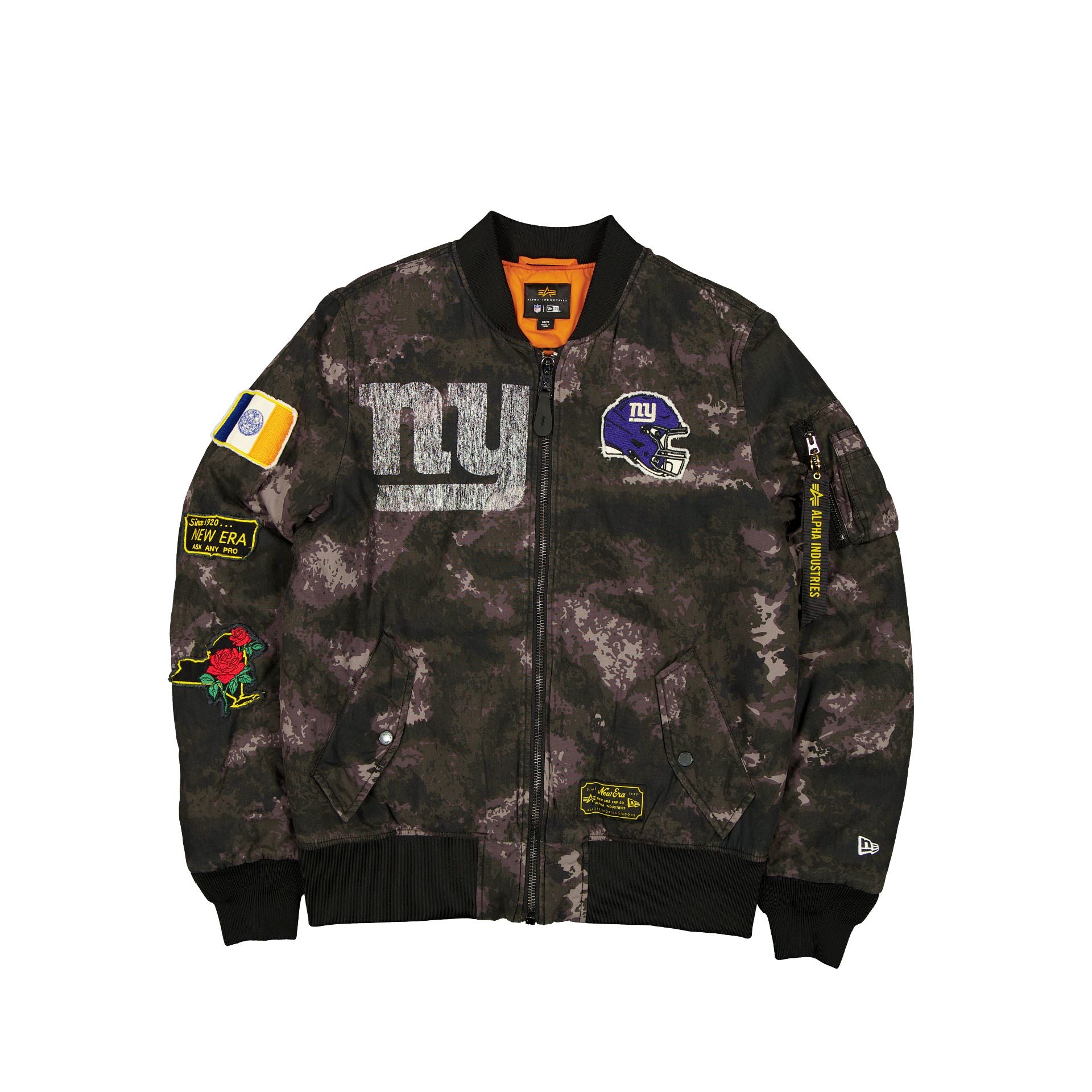 new era Alpha Industries Black Camo MA-1 Bomber Jacket
