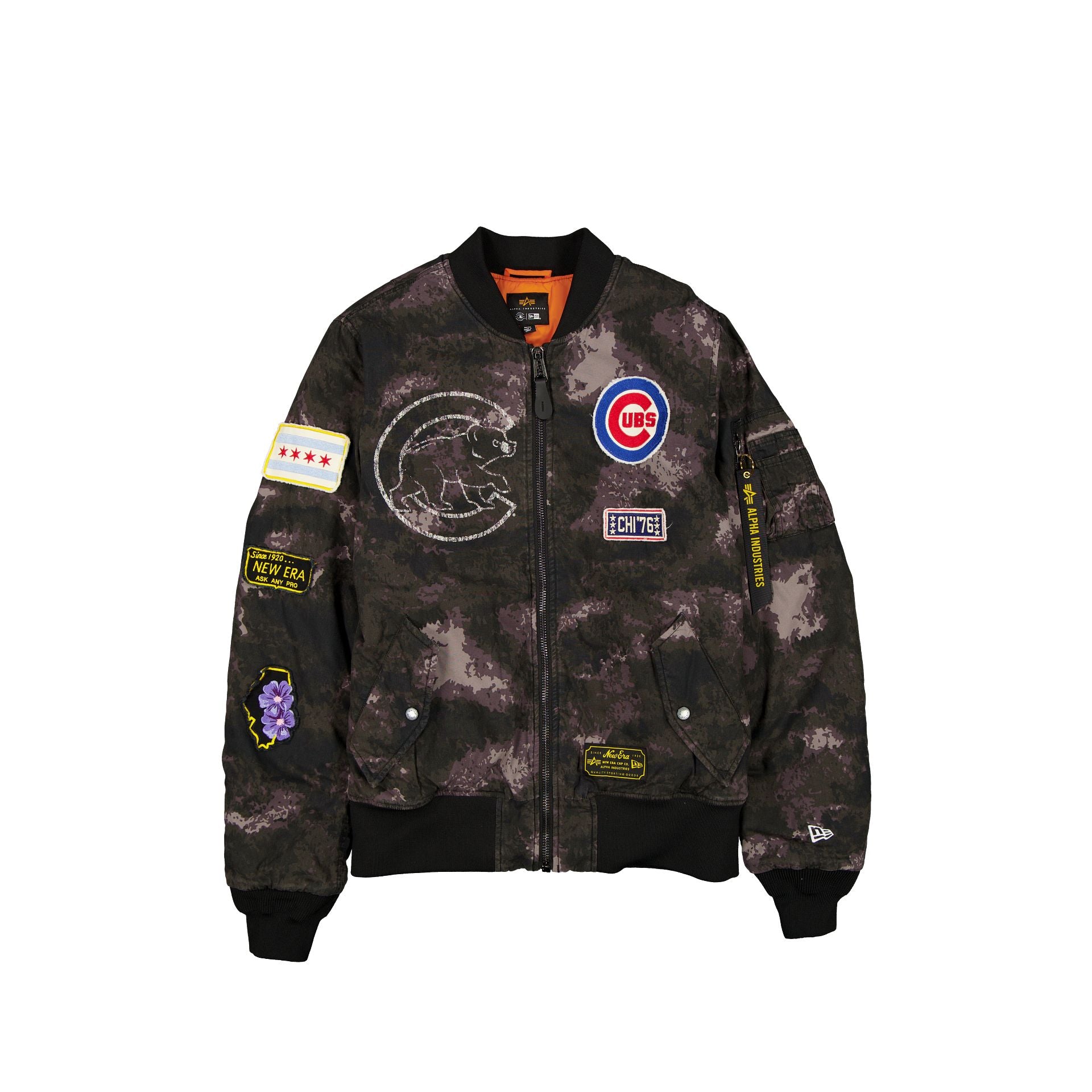 new era Alpha Industries Black Camo MA-1 Bomber Jacket