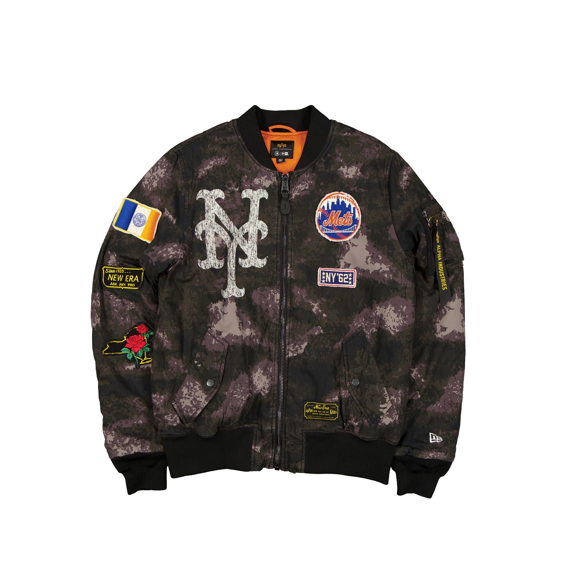 new era Alpha Industries Black Camo MA-1 Bomber Jacket