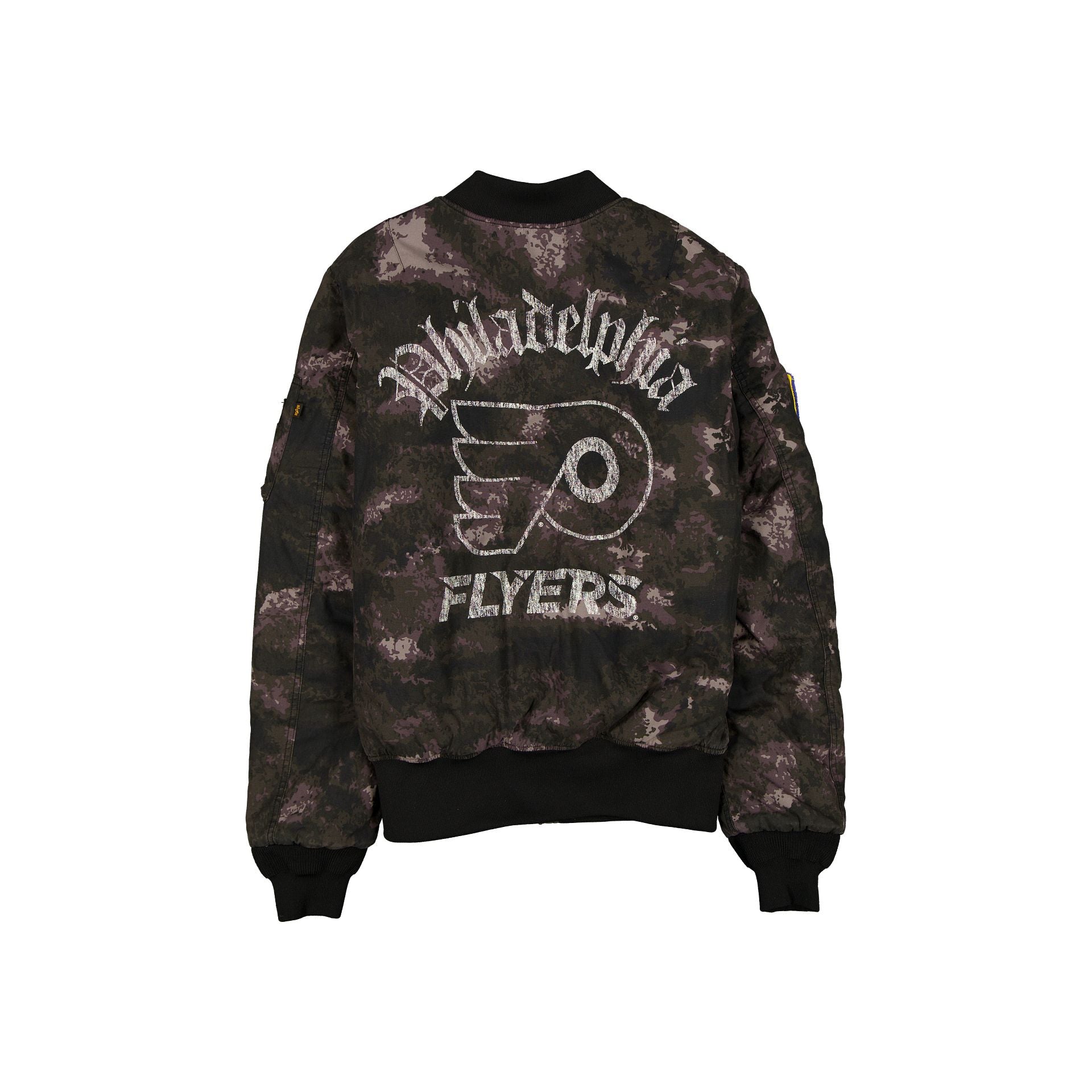 New Era Alpha Industries Black Camo MA-1 Bomber Jacket