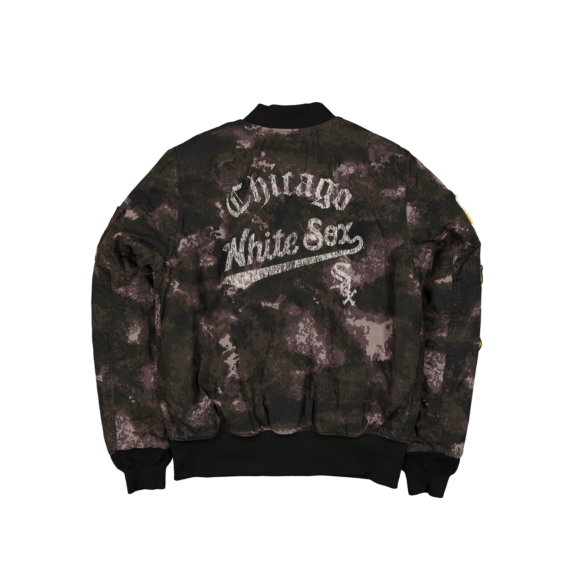 New Era Alpha Industries Black Camo MA-1 Bomber Jacket