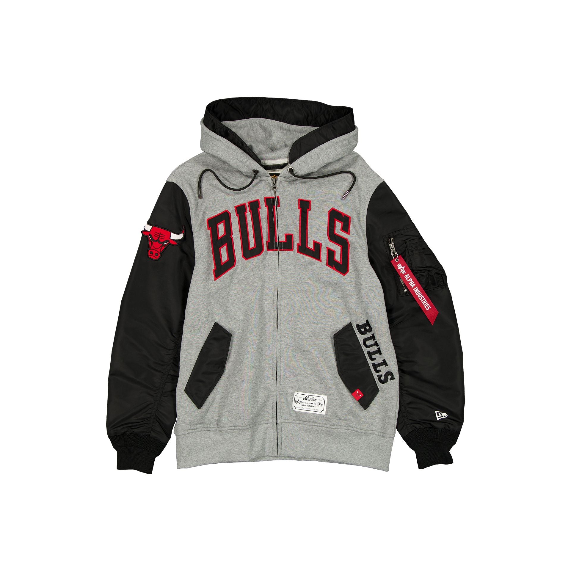 New Era Alpha Industries Gray MA-1 Full Zip Fleece Jacket