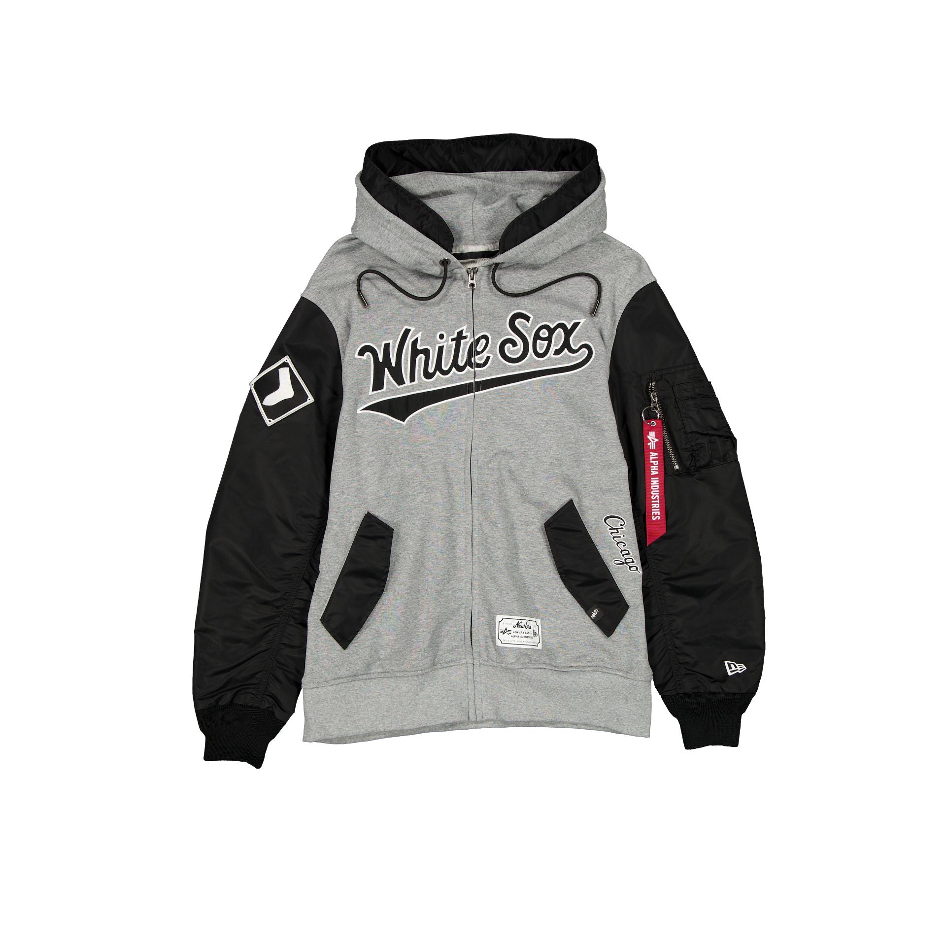 new era Alpha Industries Gray MA-1 Full Zip Fleece Jacket