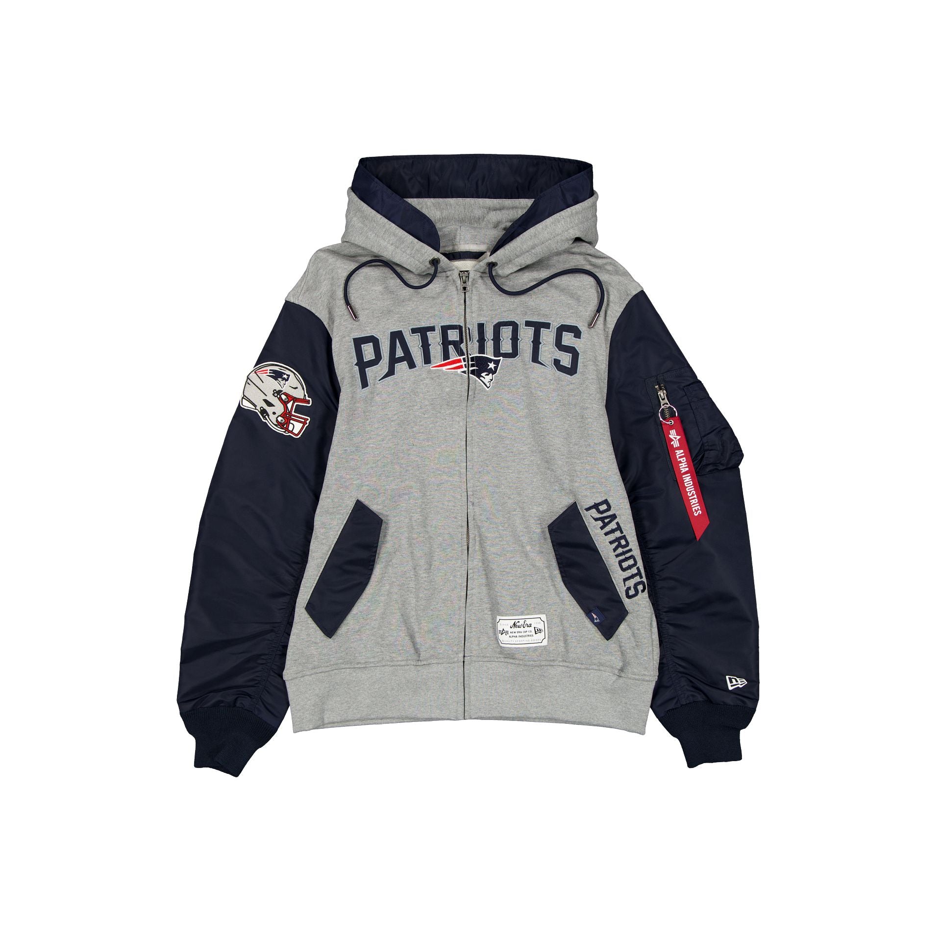 new era Alpha Industries Gray MA-1 Full Zip Fleece Jacket