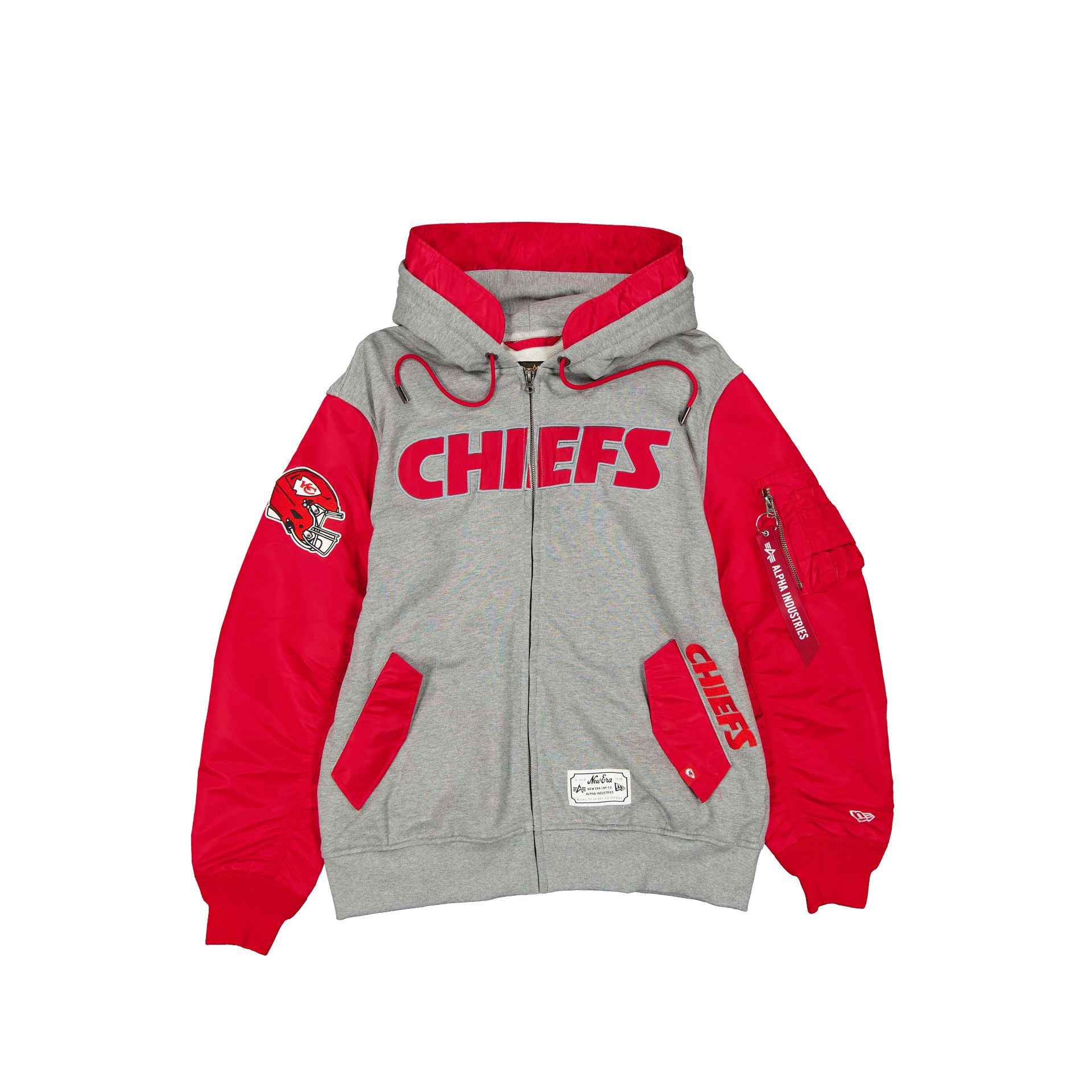new era Alpha Industries Gray MA-1 Full Zip Fleece Jacket