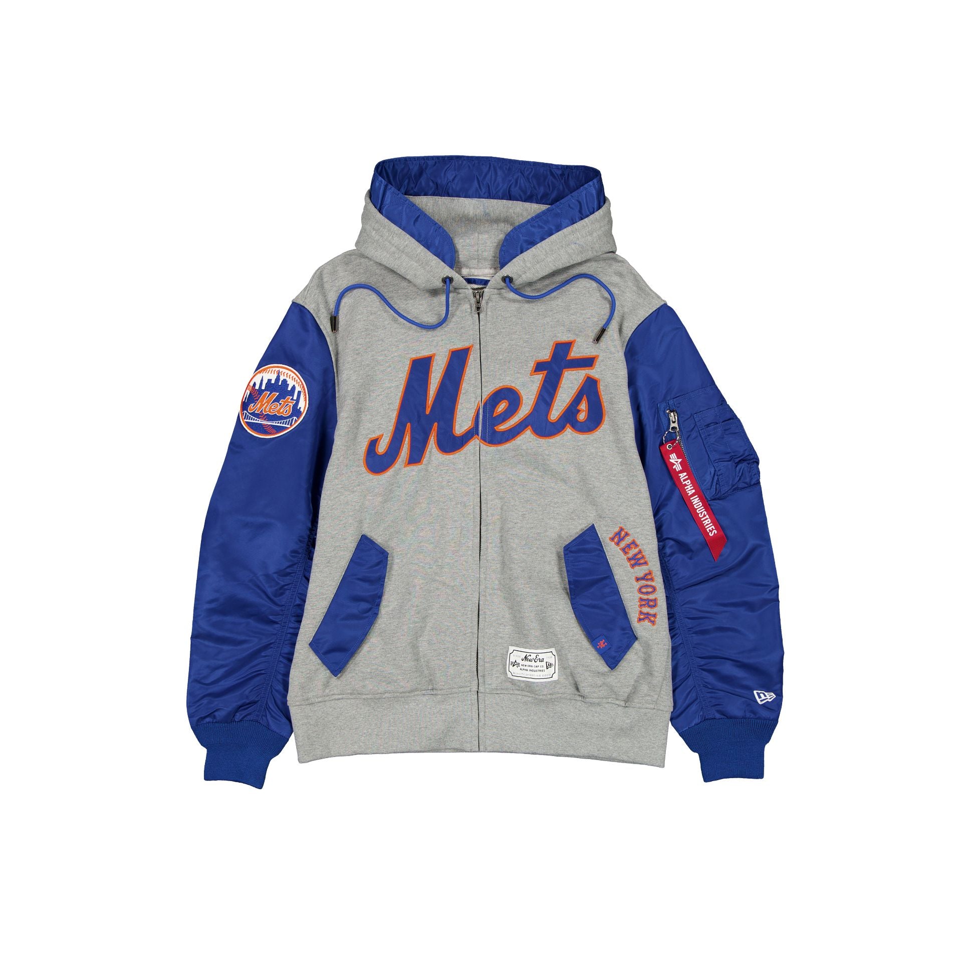 new era Alpha Industries Gray MA-1 Full Zip Fleece Jacket