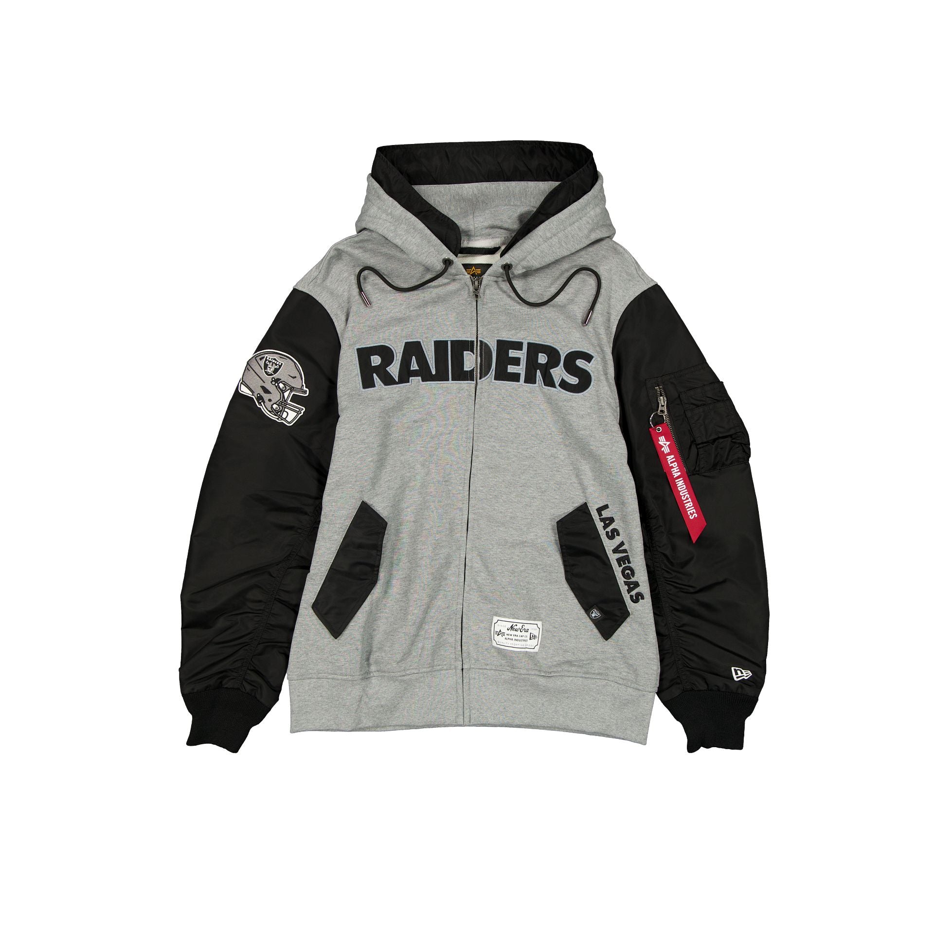 new era Alpha Industries Gray MA-1 Full Zip Fleece Jacket