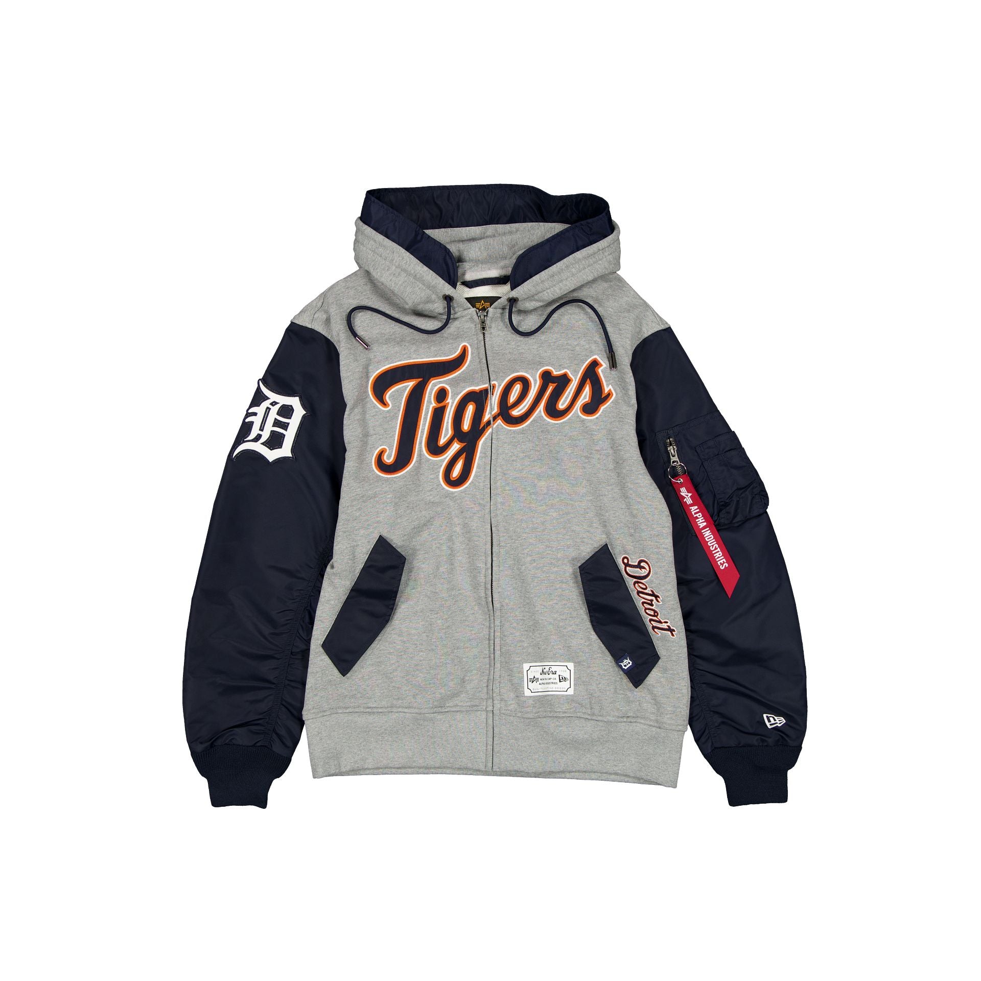 new era Alpha Industries Gray MA-1 Full Zip Fleece Jacket
