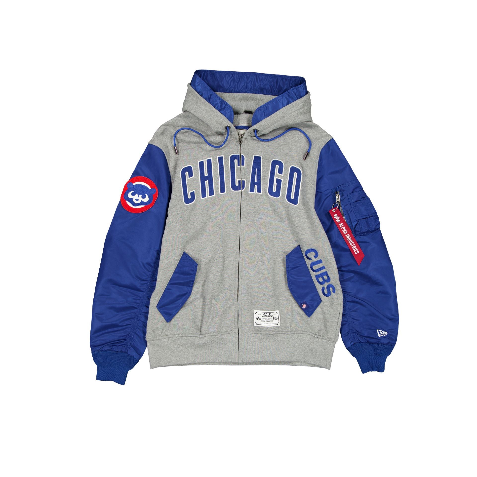new era Alpha Industries Gray MA-1 Full Zip Fleece Jacket