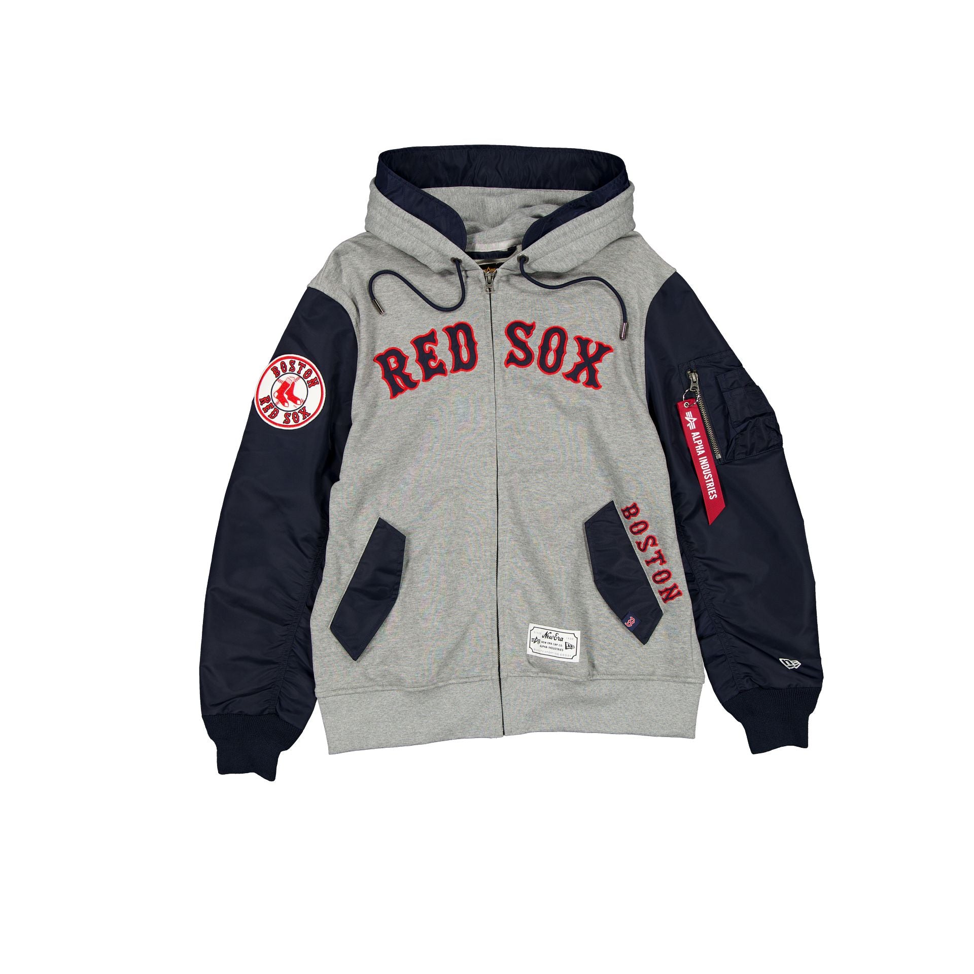 new era Alpha Industries Gray MA-1 Full Zip Fleece Jacket