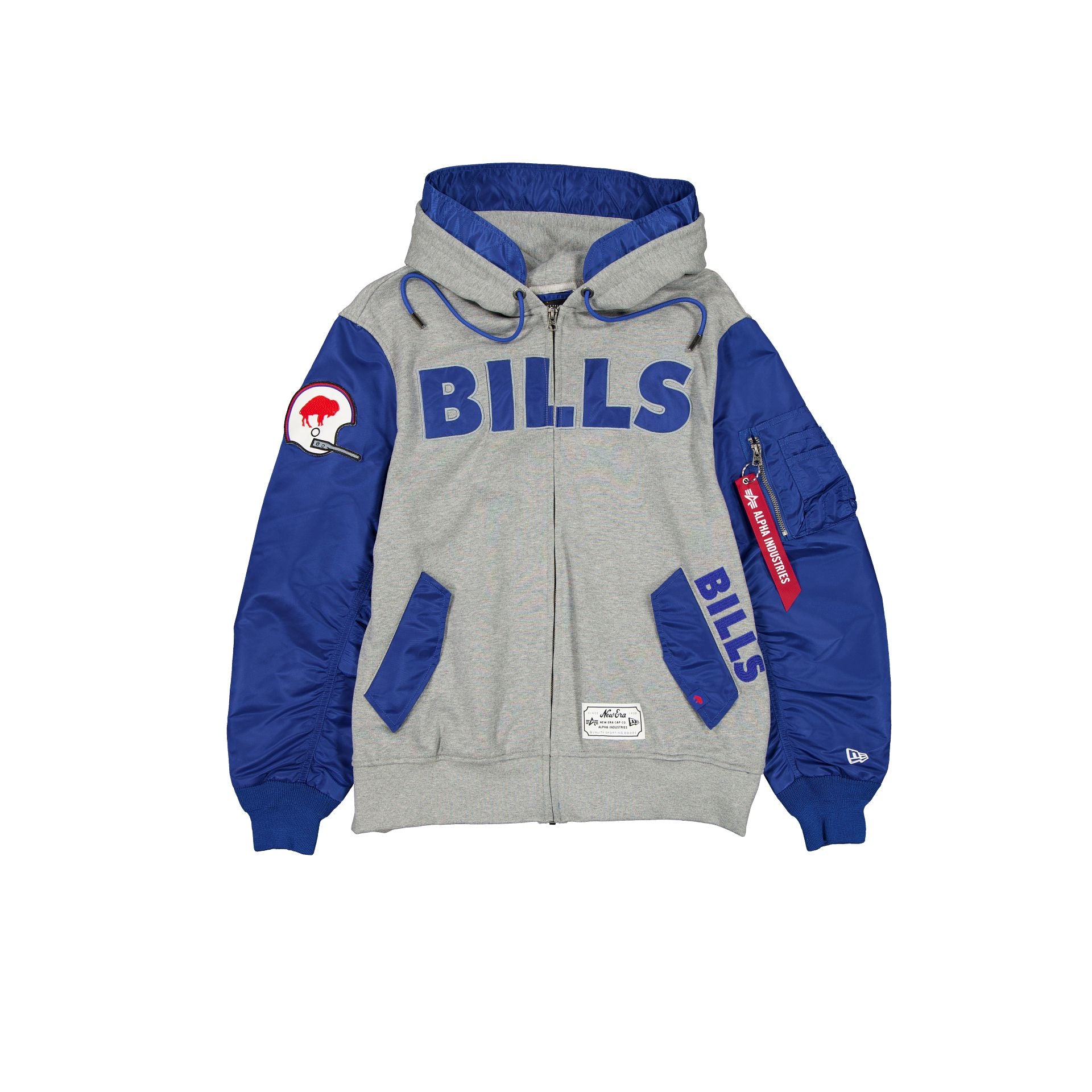 new era Alpha Industries Historic Gray MA-1 Full Zip Fleece Jacket