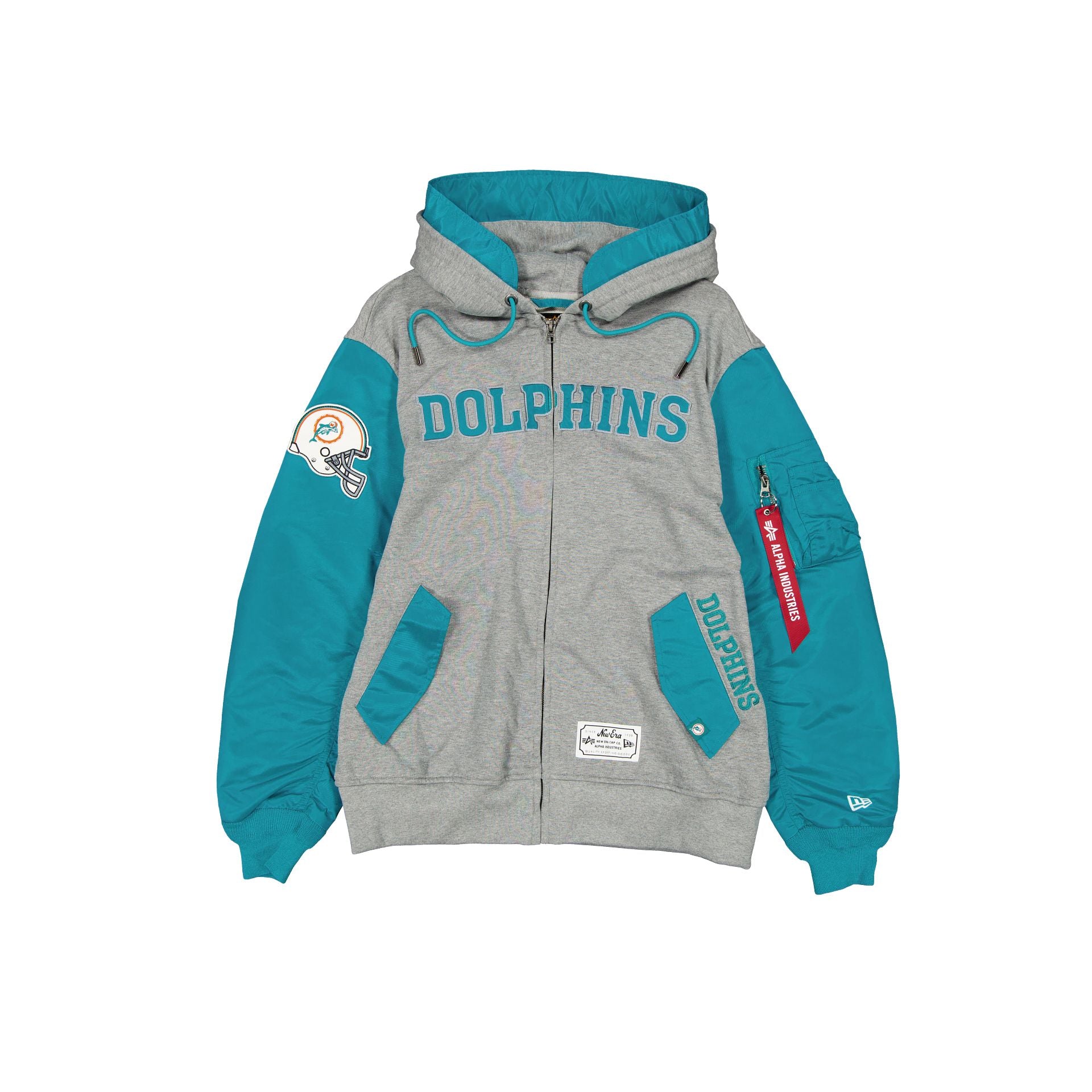 new era Alpha Industries Historic Gray MA-1 Full Zip Fleece Jacket