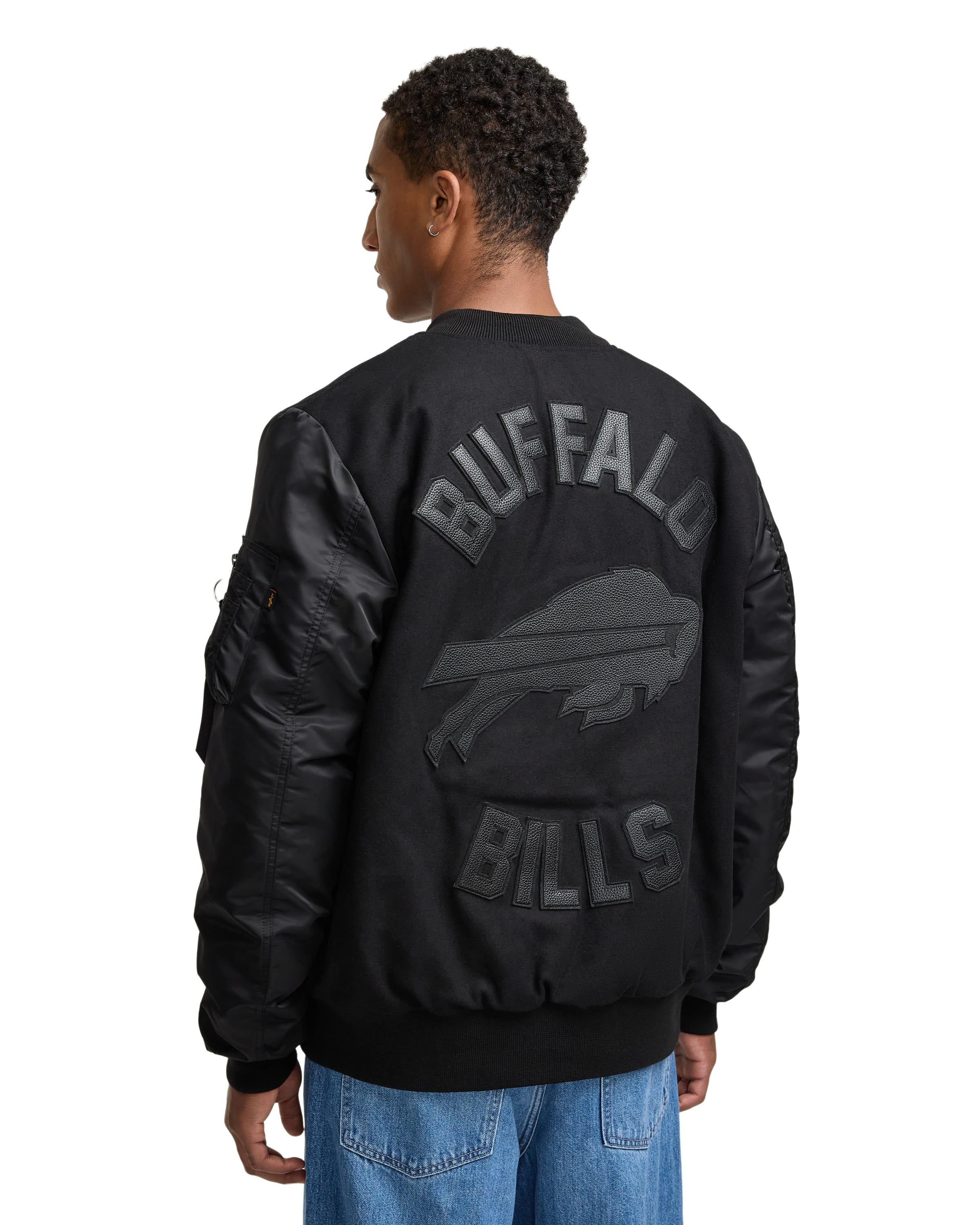 New Era Alpha Industries MA-1 Wool Varsity Jacket Black